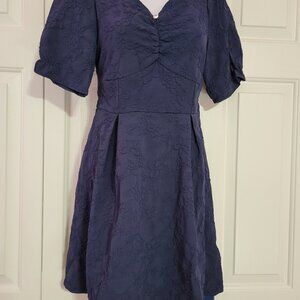 J.Ing Women S/S Sleeve Mini Belted Dress Navy Size US S NWT